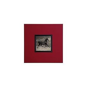 ERGO-PAUL igp5285 E1–80 CR10–40 x 40 x 1,5 Black Horse, Paper/Eco Leather/Wood, Red, 40.0 x 40.0 x 1,5 cm