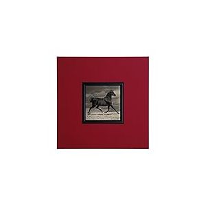 ERGO-PAUL igp5285 E1–80 CR10–40 x 40 x 1,5 Black Horse, Paper/Eco Leather/Wood, Red, 40.0 x 40.0 x 1,5 cm