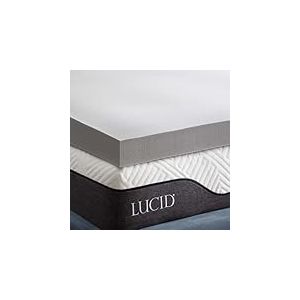 LUCID Surmatelas de 10 cm en Mousse à mémoire de Forme au de Charbon de Bambou – Surmatelas 160 x 190 cm