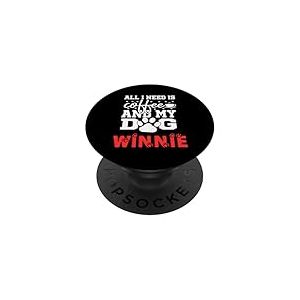 Nom du Chien Winnie All in Need is Coffee My Dog Named Winnie PopSockets PopGrip Adhésif