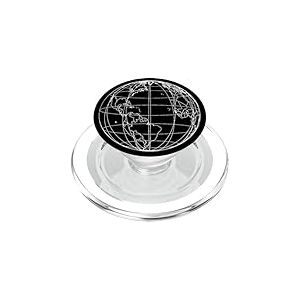World Globe Line Art Carte planète Terre Atlas Voyage PopSockets PopGrip pour MagSafe