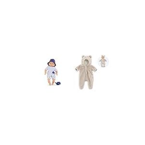 Lot de Corolle - Mon Premier Poupon, Bébé Bain Marin, 30cm, dès 18 Mois, avec Jouet de Bain Baleine, 9000100670 + Corolle - Pilote Ourson, vêtement, pour Poupon 30cm, dès 18 Mois, 9000110830
