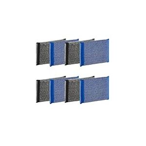 MAYA Lot de 8 &eacute;ponges &agrave; r&eacute;curer en INOX pour Cuisine et Acier Inoxydable - Nettoie sans rayer - Ne Laisse Pas de r&eacute;sidus de Fibres - Dimensions : 13 x 9 cm - Lot de 8 &eacute;ponges &agrave; r&eacute;curer (Bleu et Noir)
