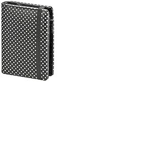 BSB 02-0309 Agenda semainier 2022, environ A7, 1 semaine = 2 pages, film souple &ndash; Noir &agrave; pois blancs, classeur &agrave; anneaux avec 6 perforations, rechargeable, mod&egrave;le Pocket