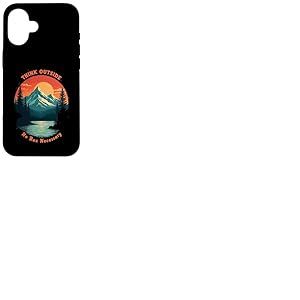 Funny Camping Hiking Think Outside No Box Necessary Coque pour iPhone 16