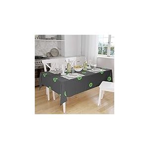 Bonamaison, Anti-moisissure, Séchage Rapide, Résistant aux Taches, Lavable en Machine, 100% Polyester Nappe de Table, Fumée Verte néon, 140 x 160 Cm - Conçu et Fabriqué en Turquie