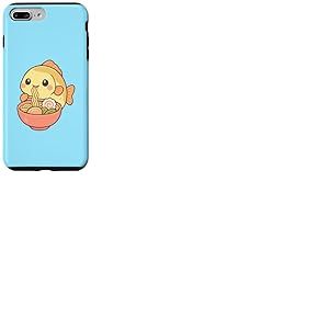 Biwia Zezera Fish Eating Ramen Nouilles Kawaii Mignon Dr&ocirc;le Coque pour iPhone 7 Plus/8 Plus