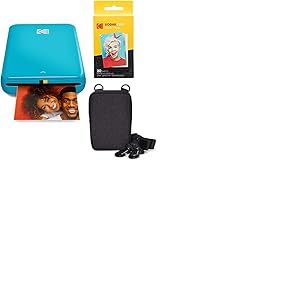 KODAK Step Imprimante Imprimante photo mobile sans fil avec technologie Zinc (Bleu) Kit de voyage