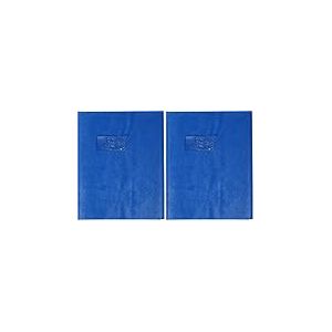 Calligraphe 72002AMZC Un Prot&egrave;ge-Cahier Grain Cuir Bleu victoria - 17x22 cm - 22/100&egrave;me avec Porte-&Eacute;tiquette - PVC Opaque (Lot de 2)