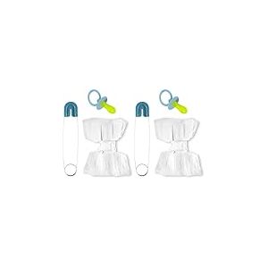 W WIDMANN MILANO Party Fashion - 82521 Ensemble pour b&eacute;b&eacute; avec Couche, &eacute;pingle &agrave; nourrice, Sucette, pour Hommes Adultes, Baby Showers, cerf, Carnaval, Couleur Bleu (Lot de 2)