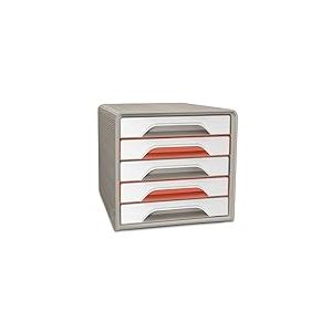 CEP Bloc de classement Module Organisateur 5 tiroirs Rangement documents Bureau Smoove TerraNova Terracotta Sable Blanc