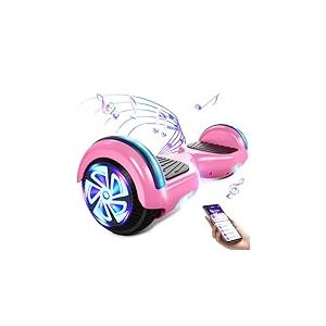 Hoverboard, Gyropode électrique 6,5 Pouces Hoverboard Hover Scooter Board avec Musique Bluetooth, lumières LED et Moteur Puissant pour Enfants et Adolescents