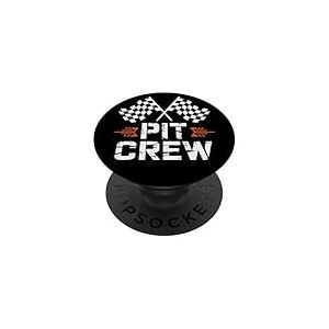 Pit Crew Drapeaux À Damier Équipe Course Motorsport PopSockets PopGrip Adhésif