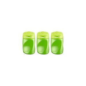 STABILO - Taille-crayon ergonomique pour droitier – Easysharpener – Lot de 3 en 1 – Vert