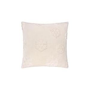 furn. Coussin Flocons de Snowflakes – Coussin décoratif en Fausse Fourrure Douce et Festif avec Finition en Fibre de Velours (Blanc Neige – 50x50cm)