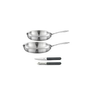 CUISINOX - Set cuisson et coutellerie - Gourmet - Compatible tous feux dont induction - Acier Inoxydable - Poignée fixe - Sans PFAS, PTFE, PFOA - Made in France