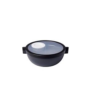 Mepal, Boîte à bento Basique Vita, Boîte à repas avec compartiments, Plateau à vinaigrette et plateau, Bento lunch box, Boîte à salade, 1500 ml, Nordic black