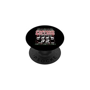 Bouledogue fran&ccedil;ais t&ecirc;tu astuces Chien dr&ocirc;le Moche No&euml;l PopSockets PopGrip Adh&eacute;sif