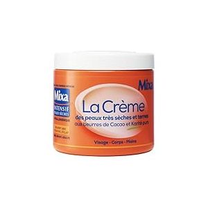 Mixa Intensif Peaux Sèches - La Crème des Peaux Très Sèches et Ternes - Multi Usages Visage, Corps, Mains, Pieds - Nourrit 48h et Ravive l'Éclat - Pénétration Rapide - Hypoallergénique - Pot 400 ml