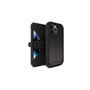 CASE-MATE Pelican Shield Series : Coque pour iPhone 14 Pro 6,7" Compatible MagSafe, Protection de qualité Militaire Contre Les Chutes, Chargement magnétique avec Clip de Ceinture et Support, Noir