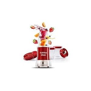 GOURMETmaxx Nutrition Mixer | Smoothie Maker avec set d'accessoires XXL | 11 pièces | Blender avec recettes, To go & couvercles de conservation de la fraîcheur | Pour smoothies, shakes & Co.