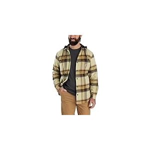 Carhartt Veste demi-saison en flanelle Sherpa-Lined &agrave; capuche pour homme, marron fonc&eacute;, M