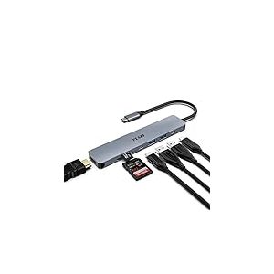 YLSCI 7 in 1 USB C Hub, Station d'accueil USB C Laptop Multiport USB Adapter avec 4K HDMI, 2 USB A3.0, USB C 3.0, 100W PD, SD/TF Dock pour Mac Book Pro/Dell/HP/Lenovo/Huawei/Ximaomi