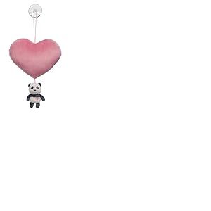 NICI 62616 C&oelig;ur en Peluche de 15 cm avec Panda Love de 10 cm et Ventouse, Rose, Doux, Adorable Figurine en Peluche pour c&acirc;lins et Jeux, Superbe id&eacute;e Cadeau pour Enfants et Adultes