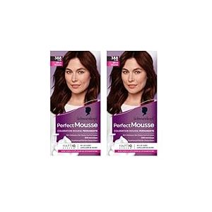 Schwarzkopf - Perfect Mousse - Coloration Cheveux - Mousse Permanente sans Ammoniaque - Masque Soin 96% d'ingrédients d'origine naturelle - Brun Rouge 388, 1 ml (Lot de 2)