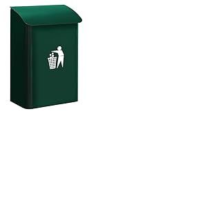 ARREGUI E6103 Poubelle Murale de recyclage en acier pour garage et espaces communs int&eacute;rieurs, 18L, Vert