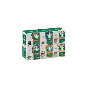 STARBUCKS Pack Variété Mix de Café by Nescafé Dolce Gusto, Café noir et gourmand, Capsules de Café 6 x 12 (72 Capsules) - Exclusivité Amazon