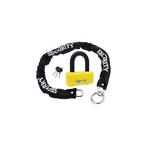 URBAN UR75+10.120L Antivol Moto Bloque Disque Homologu&eacute; SRA, Mini U &oslash;18 + Chaine &oslash;10 en Acier Tremp&eacute; Haute S&eacute;curit&eacute;, Anti vol Multifonction Cadenas Bloc Ancrage Parking Scooter V&eacute;lo, 120cm Lasso