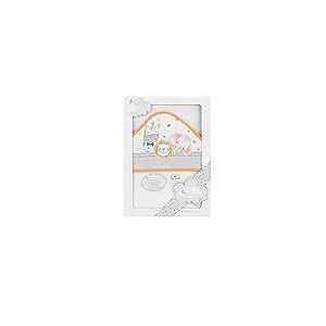 Interbaby 01229-72 Cape de Bain Con Capuche Animalitos Blanc/Orange