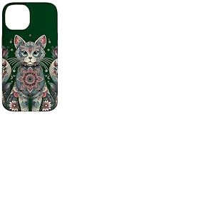 Mandala Mignon Chat Mandala Coque pour iPhone 14