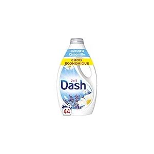 Dash 2en1 Lessive Liquide Lavande et Camomille, 44 Lavages, Avec Plus de Fraîcheur Lenor, Nettoyage en Profondeur, Parfum Apaisant et Relaxant, Idéale pour Prétraitement, Fabriquée en France