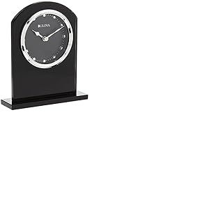 Bulova Horloge de Bureau en Cristal d'ébène, Noir