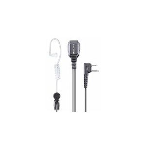 Midland MA 31-L Pro Security Casque C1497 avec Commutation Vox/PTT et Prise 90 degrés (Type L) Transparent et Noir, Standard avec câble spiralé