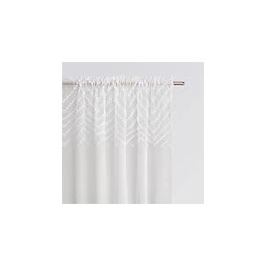 ROOM99 Rideau Voilage Transparent avec Galon Fronceur Lindsay 140 x 240 cm D&eacute;corations pour Maison Salon Chambre Fen&ecirc;tre Int&eacute;rieur Un Motif raffin&eacute; Blanc, 1 pi&egrave;ce