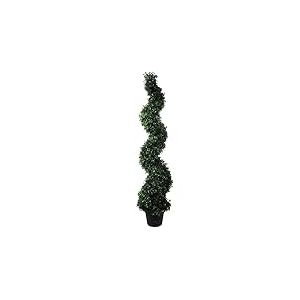 Leaf Arbre Artificiel en Forme de Tour topiaire en Spirale avec Dessus en métal, 120 cm, buis Naturel, 120 cm