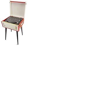 Gpo Retro Bermuda- Platine Vinyle Classique de Style Rétro avec MP3, USB, Haut-Parleur Intégré - Rouge