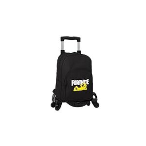 Sac &agrave; dos &eacute;cole Fortnite Crazy Banana + chariot Toybags avec 4 roulettes pivotantes - 2 poches principales et poche avant - poches lat&eacute;rales et compartiment pour ordinateur - 42x32x20 cm - Toybags