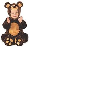 Rubies Costume d'ours Teddy pour gar&ccedil;on et fille, taille b&eacute;b&eacute; 1 &agrave; 2 ans, combinaison marron avec bonnet, original Rubies pour Halloween, No&euml;l, carnaval et anniversaire