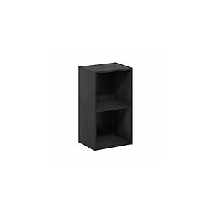 Furinno Pasir Étagère ouverte à 2 niveaux, Bois Noir, 2-Tier Cube