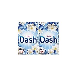 Dash 2en1, Lessive En Poudre, 44 Lavages, Parfum Air Frais et Fleurs Blanches, Avec Fraîcheur Lenor, Fabriquée En France (Lot de 2)