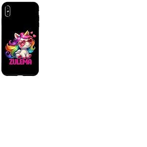 Zulema - Nom personnalis&eacute; - Licorne color&eacute;e - pour Femmes et Filles Coque pour iPhone XS Max