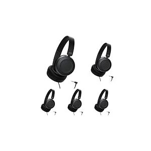 JVC, Caque Supra-aural Pliable, T&eacute;l&eacute;commande et Micro pour Smartphones int&eacute;gr&eacute;s aux &eacute;couteurs, HA S31M-B-E (Noir) (Lot de 5)