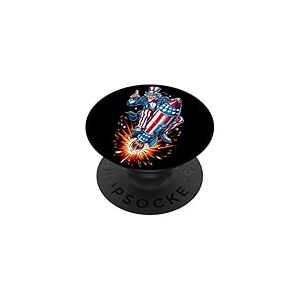 Fus&eacute;es patriotiques pour Les Amateurs d'espace et de Feux d'artifice en Couleur am&eacute;ricaine PopSockets PopGrip Adh&eacute;sif