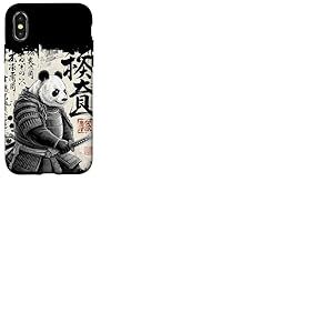 Panda Samouraï Art Calligraphie Japonaise 武士パンダ Culture Coque pour iPhone X/XS