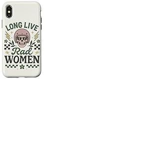 Long Live Rad Casque de Motard Squelette pour Femme Coque pour iPhone X/XS