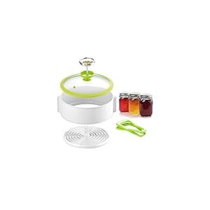 Wintem Stérilisateur avec thermomètre et couvercle pour bocaux 23 cm – Comprend un adaptateur pour bouteilles plus hautes et grandes – Se monte et démonte de manière facile – Convient à un usage